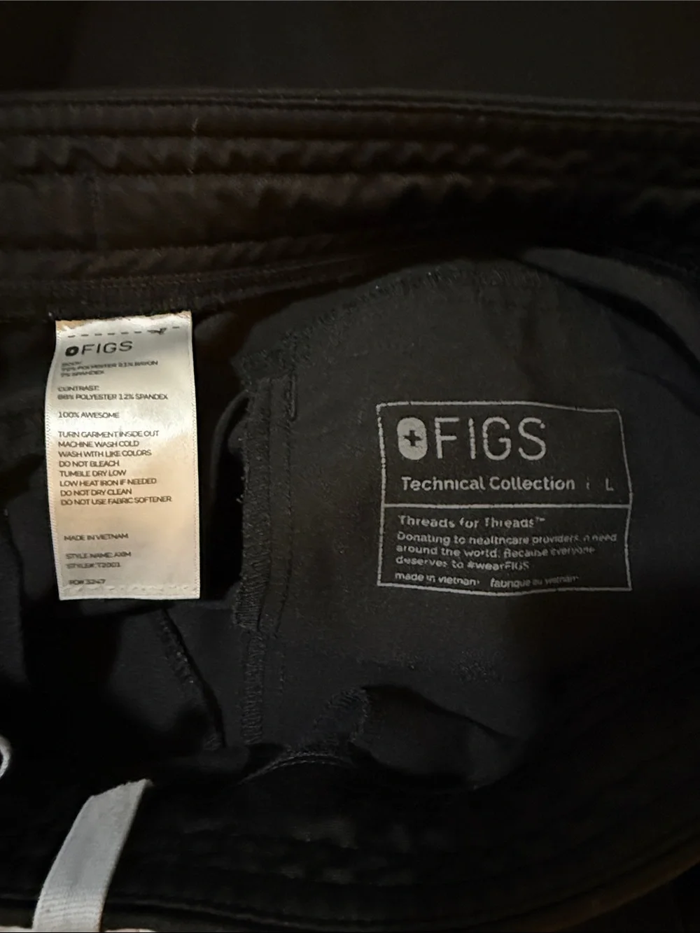 FIGS Men’s Axim Scrub Pants Black-Large